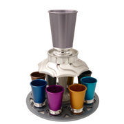 Multi-Color Wine Fountain with 8 Kiddush Cups