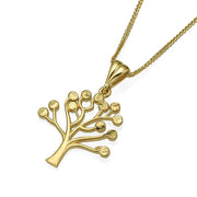 Contemporary 14k Gold Tree of Life Pendant