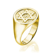 Star of David Signet Ring 14K Gold