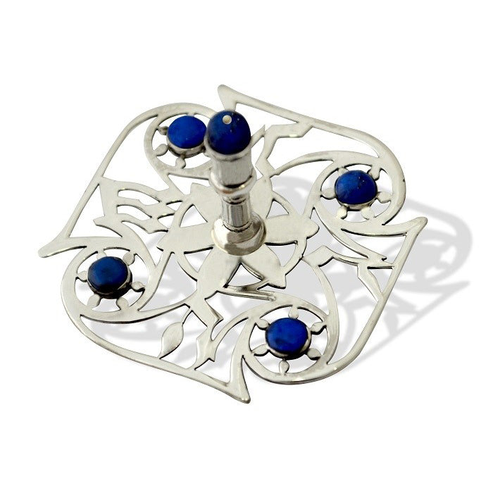 Contemporary Sterling Silver Gemstone Dreidel