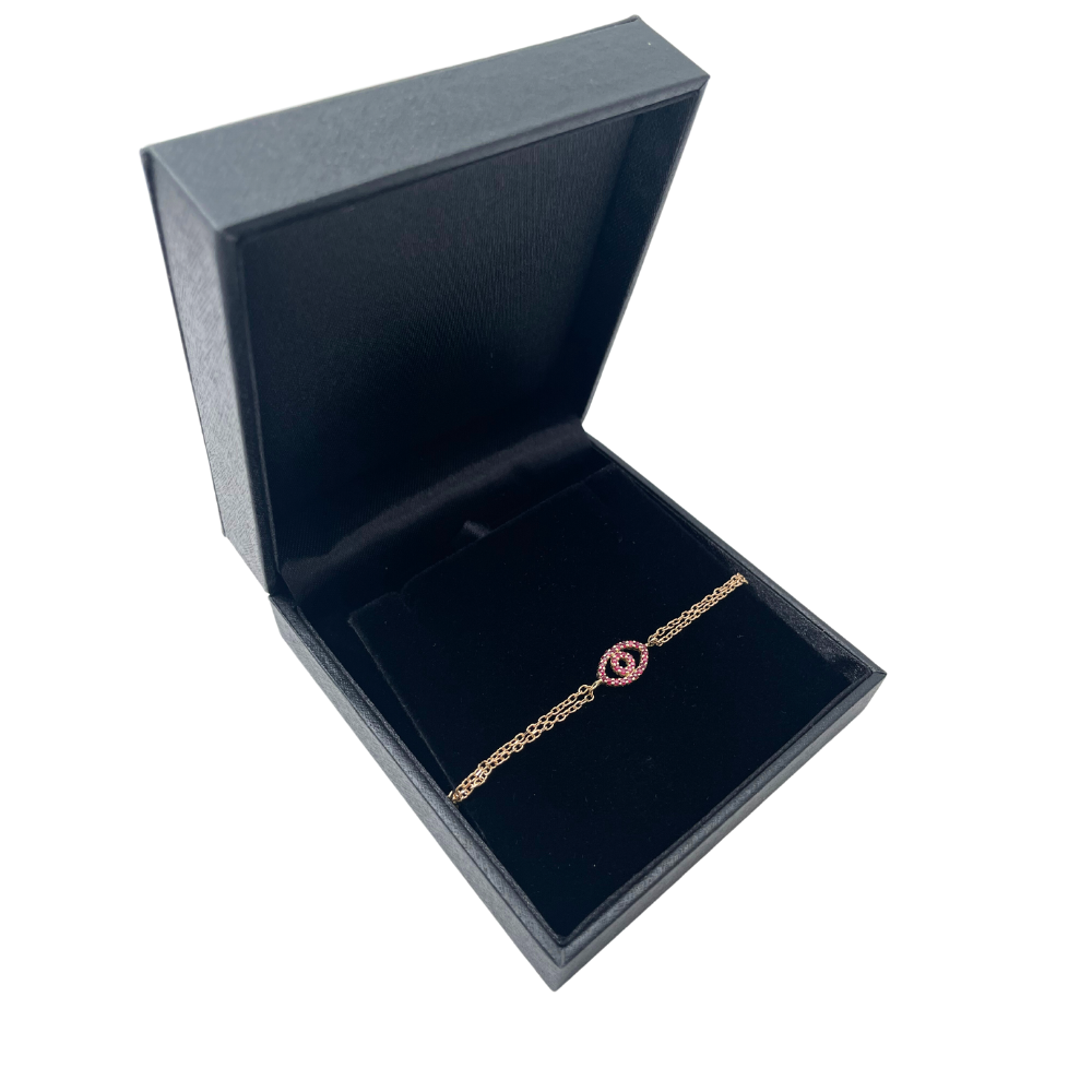 Reversible 14k Yellow Gold Diamond & Ruby Evil Eye Bracelet