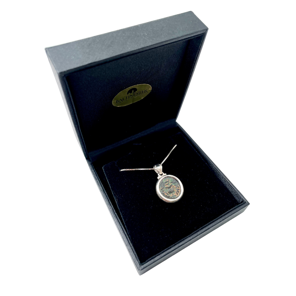 Silver Ancient Bronze Masada Coin Pendant