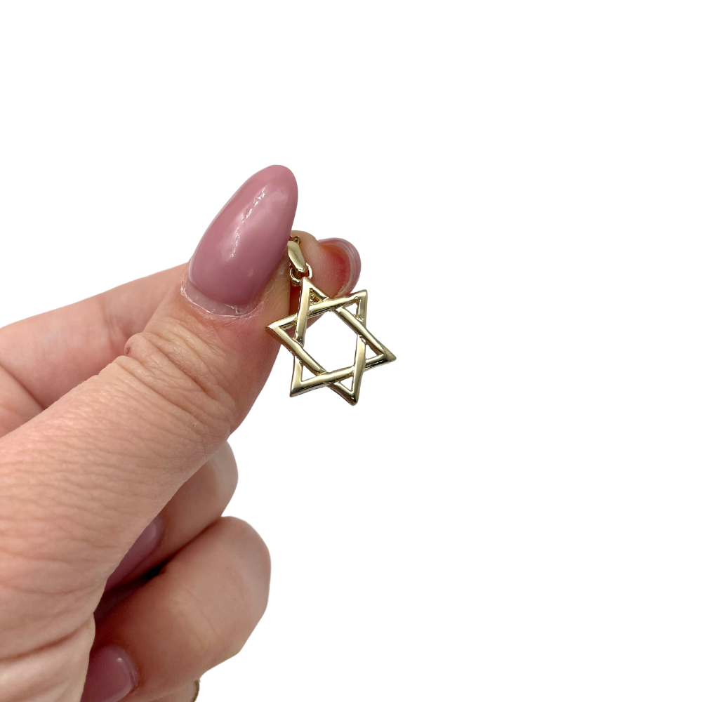 14k Yellow Gold Woven Star of David Pendant