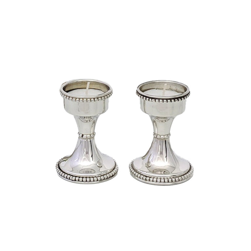 Sterling Silver Beaded Candlesticks for Tealights