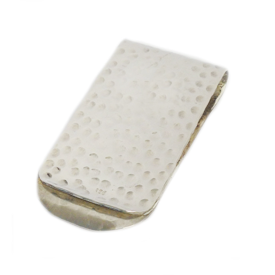 Hammered Silver Roman Glass Money Clip