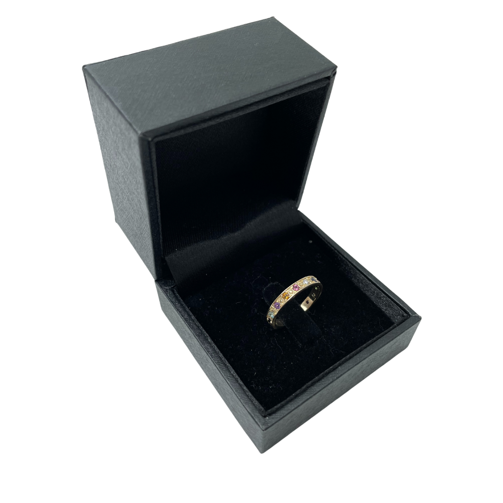 Kabbalah Ring with 12 Hoshen Gems - 14K Yellow Gold
