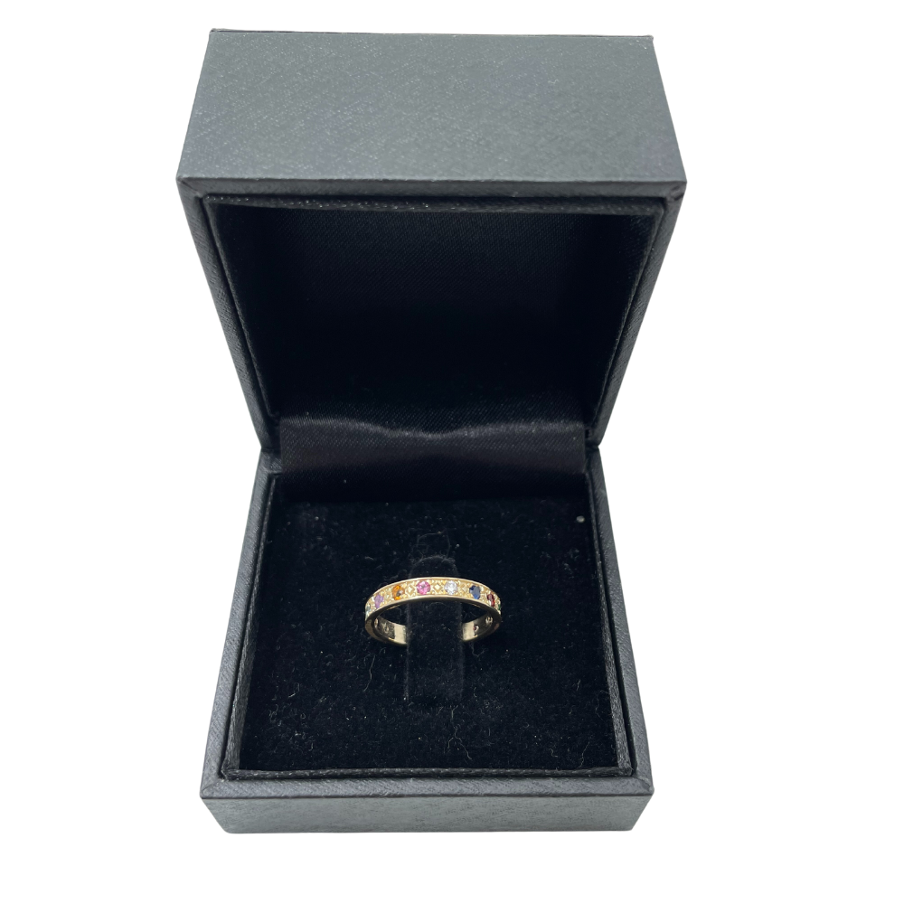 Kabbalah Ring with 12 Hoshen Gems - 14K Yellow Gold