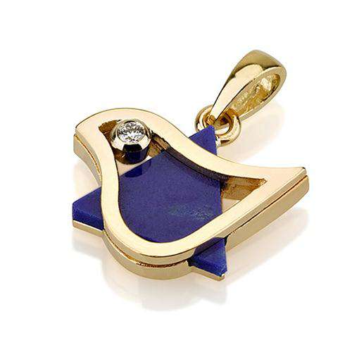 18k Gold Dove of Peace Magen David with Diamond Pendant (Copy)