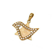 Dove of Peace 18k Gold Diamond Magen David Pendant
