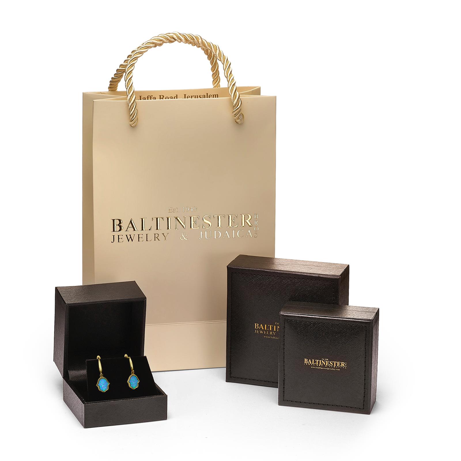 Roman Glass and Yemenite Filigree 14K Gold Earrings - Square