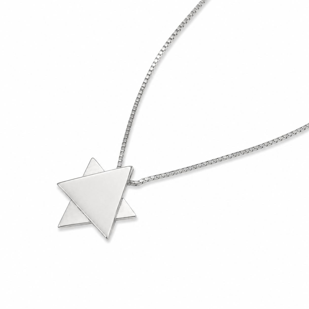 Star of David Necklace in Sterling Silver Movable Triangle
