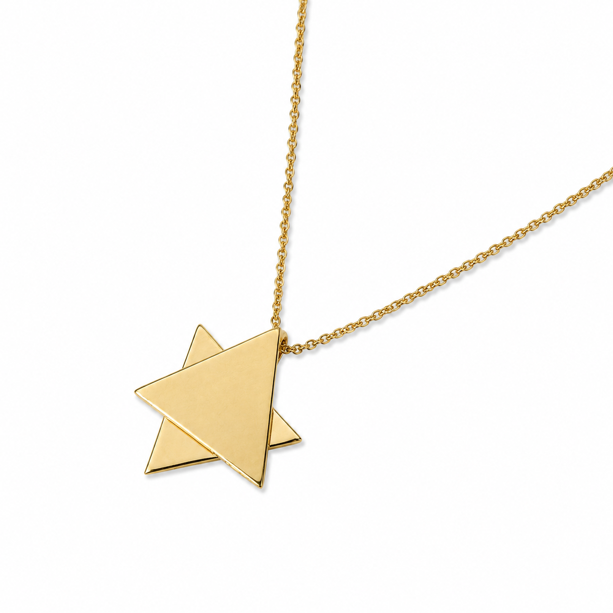 Movable Star of David Necklace in 14K Yellow Gold