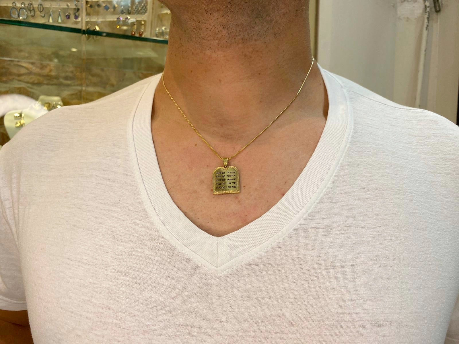 Ten Commandments 14k Yellow Gold Pendant