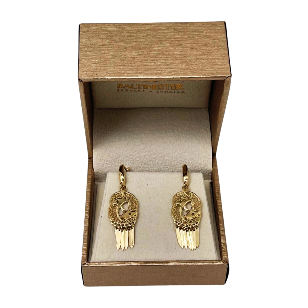 14K Gold Filigree Yin Yang Fringe Earrings