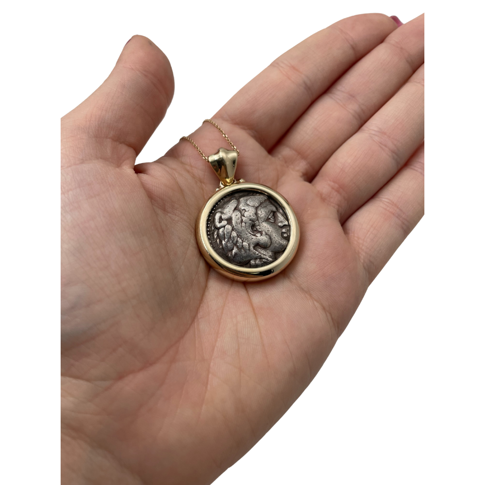 14K Gold Alexander the great pendant