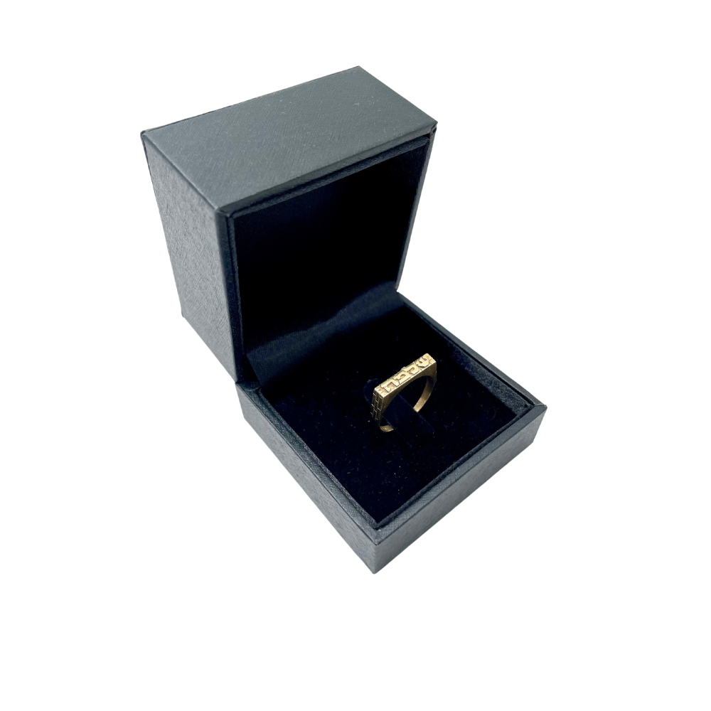 14k Gold Narrow Kotel Name Ring
