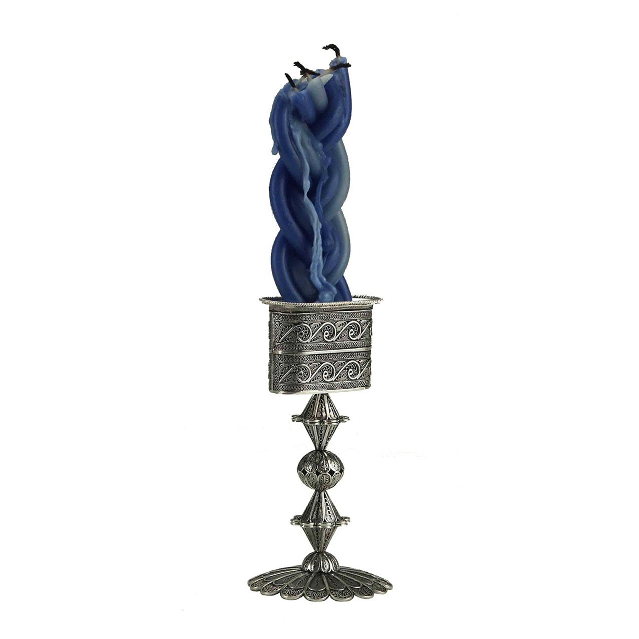 Traditional Filigree Sterling Silver Havdalah Candle Holder
