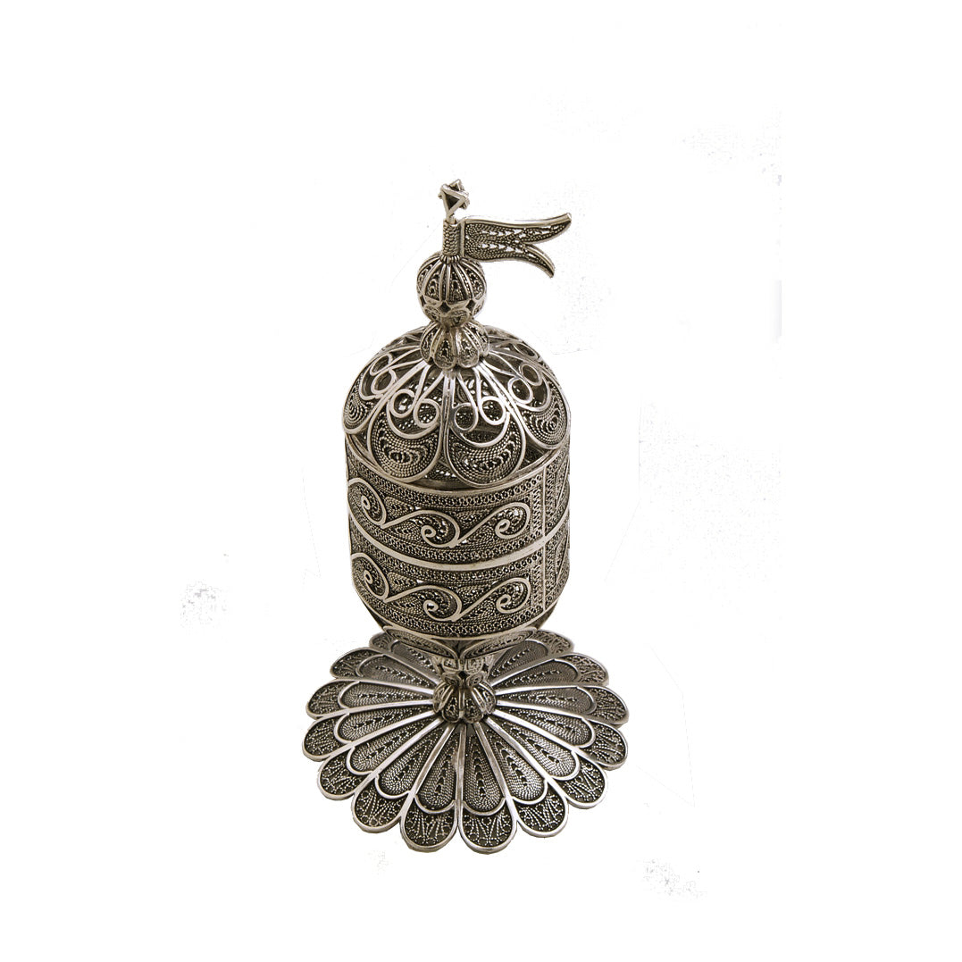 Cylindrical Sterling Silver Besamim for Havdala