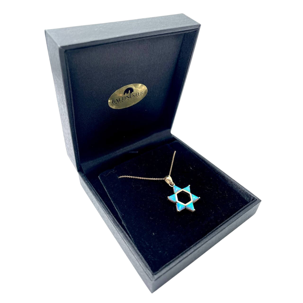 Opalite Star of David Pendant in 14k Gold