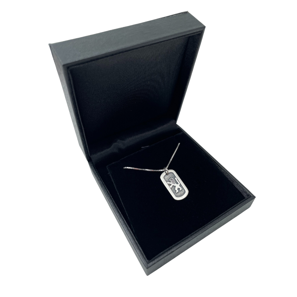 Oxidized Sterling Silver Lion of Judah Pendant and Chain