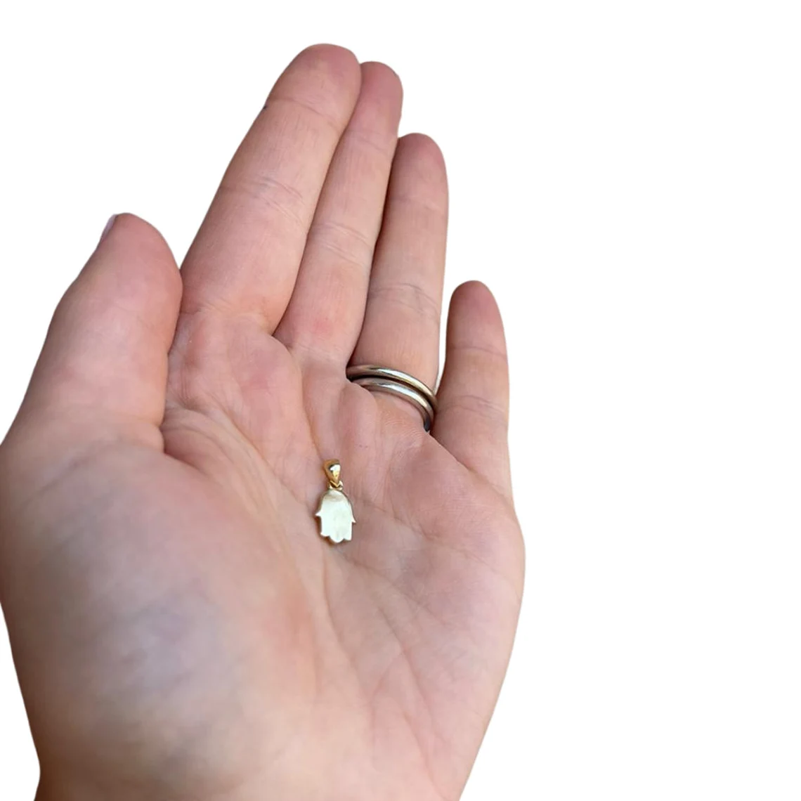 Mini 14K Gold Minimalist Hamsa Pendant