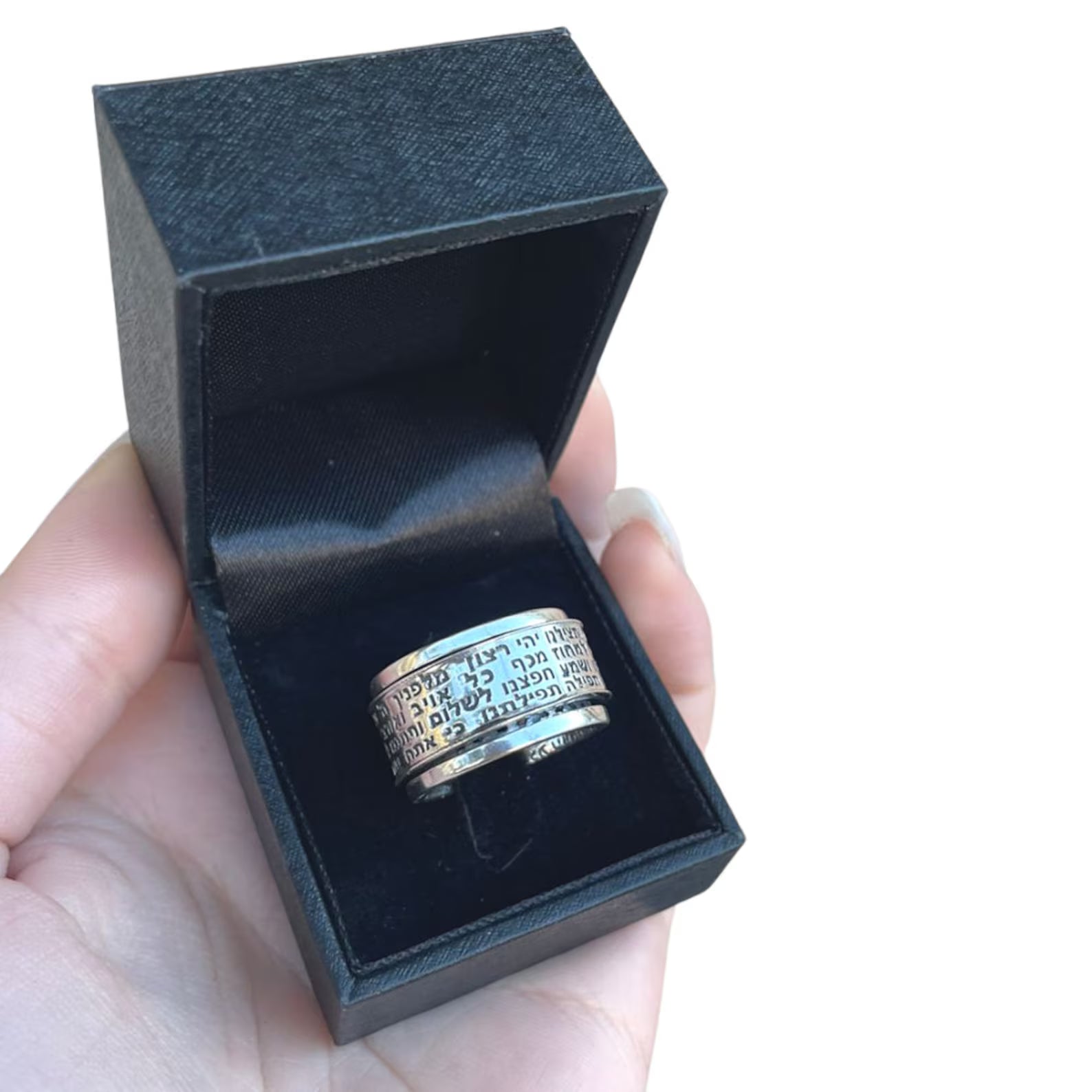 Traveler's Prayer Spinning Ring in Sterling Silver