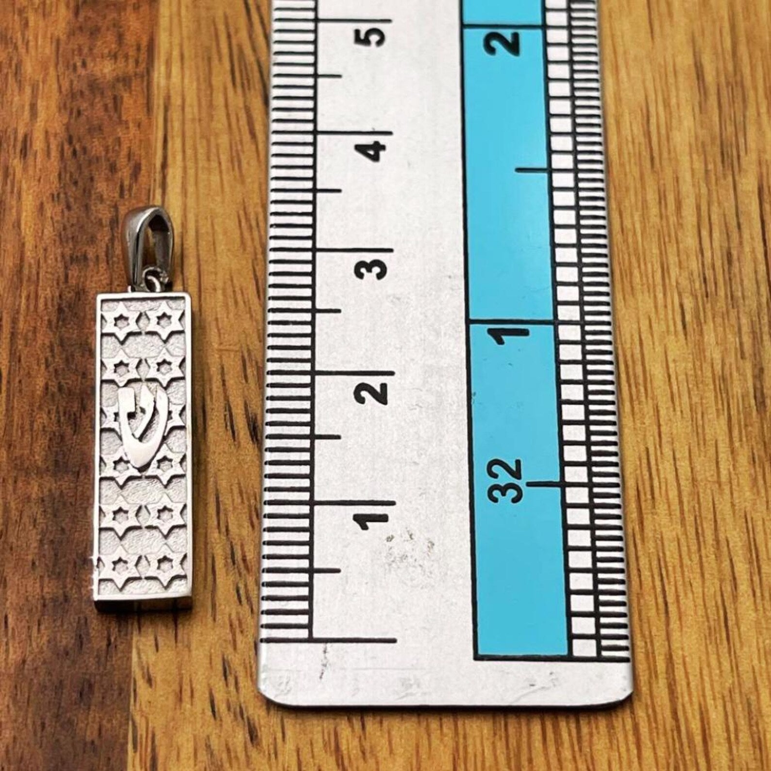 Mezuzah Pendant with Star of David & Shin in 14K Gold