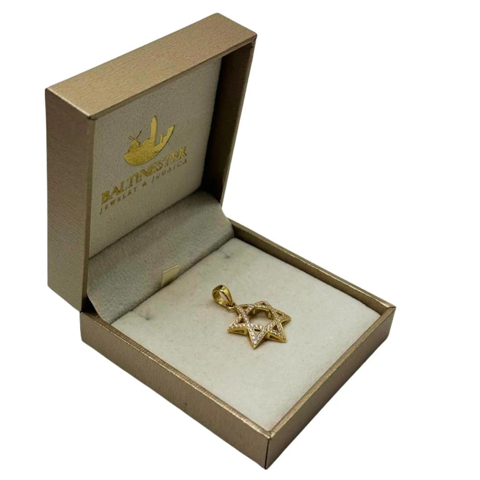 18K Gold Diamond Star of David Pendant