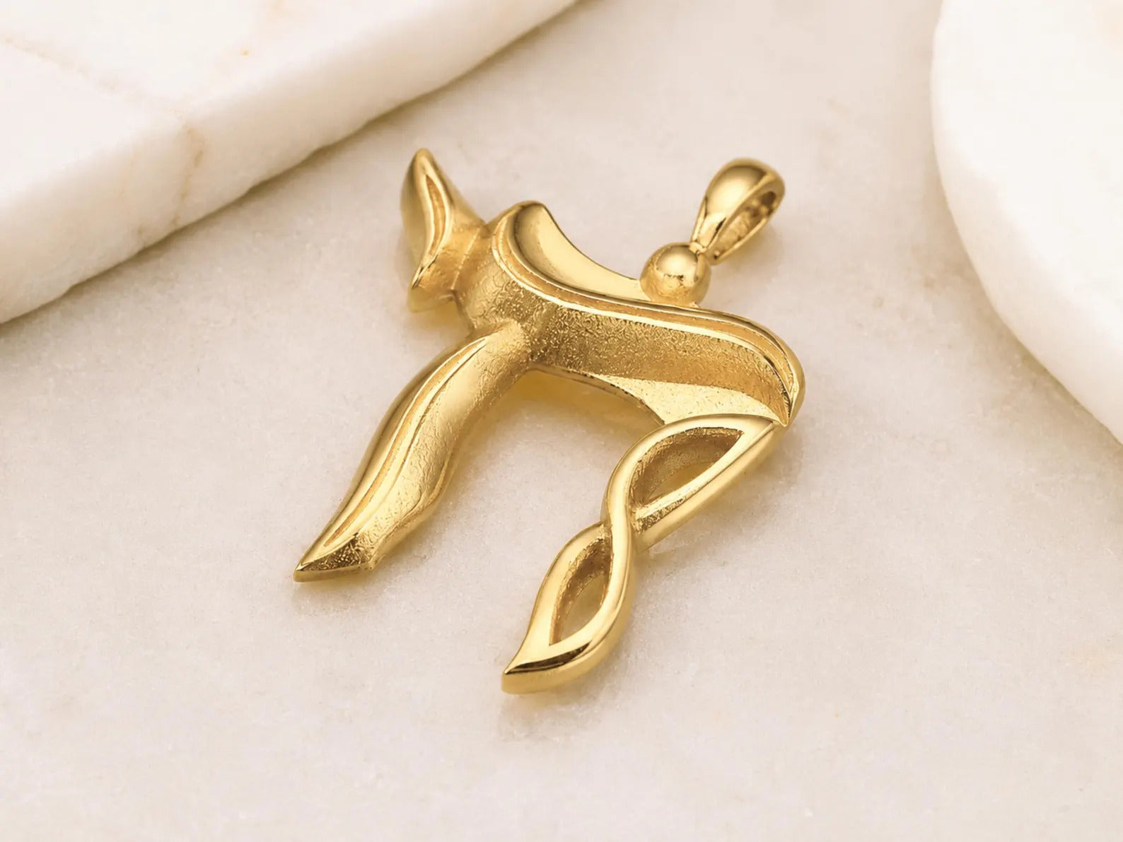 Designer Chai Pendant in 14K Gold