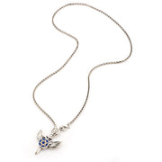 Silver and Blue Winged Star of David Necklace