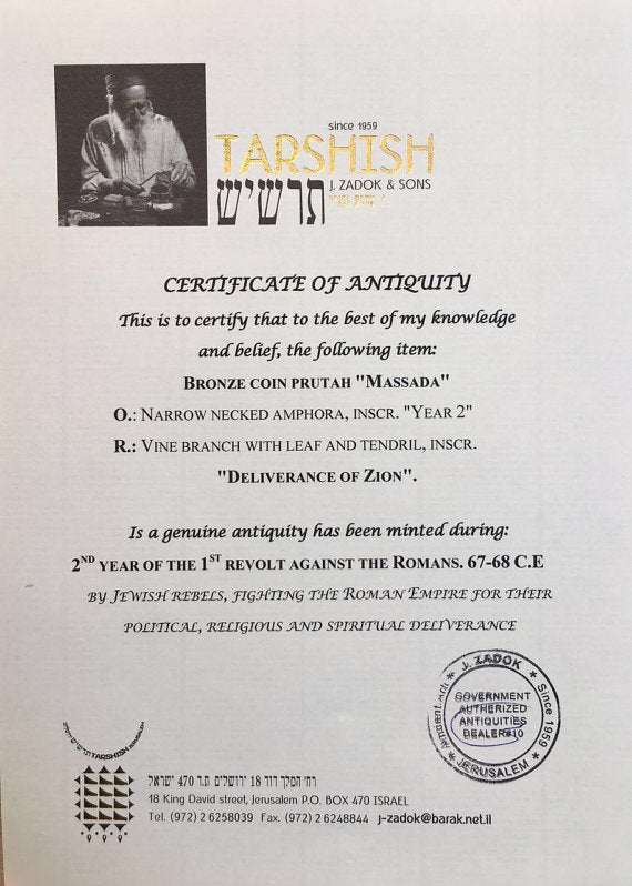 Masada Ancient Coin Ring in 14K Gold