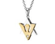18k Gold Two Tone Shin Diamond Star of David Pendant