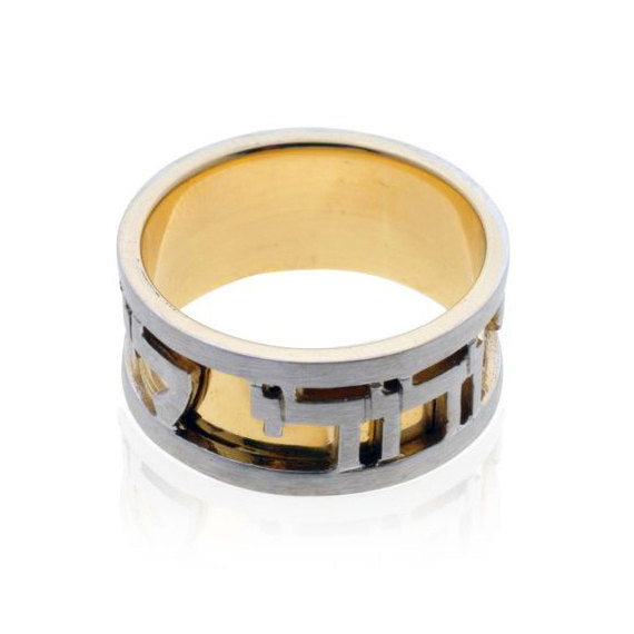 14k Yellow and White Gold Ani L'Dodi Ring