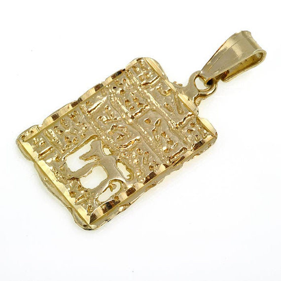 Western Wall Chai 14k Gold Pendant