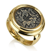 Masada Ancient Coin Ring in 14K Gold
