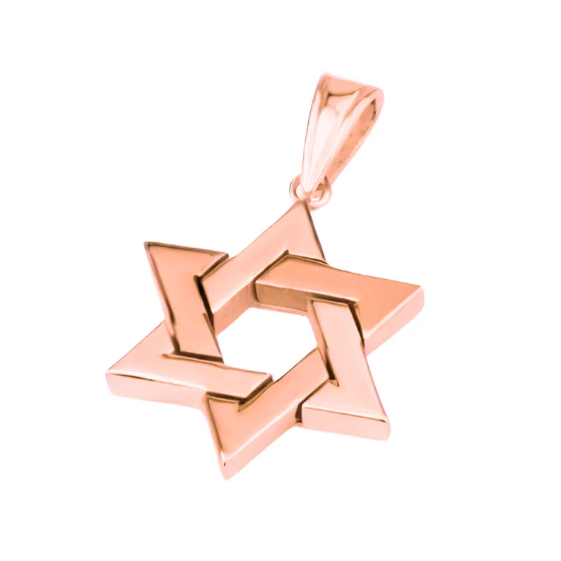Interwoven Star of David Pendant in 14K Gold