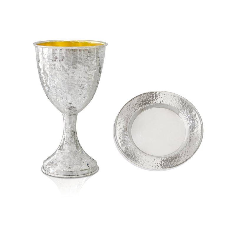 Levi Hammered Sterling Silver Kiddush Cup