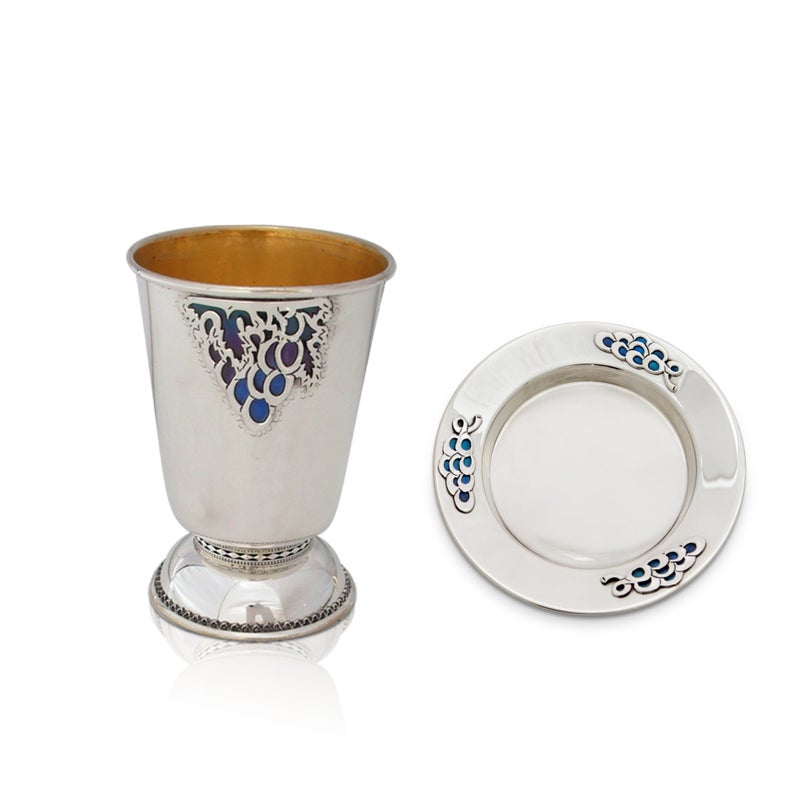 Kiddush Cup - Hoshea Enameled Silver