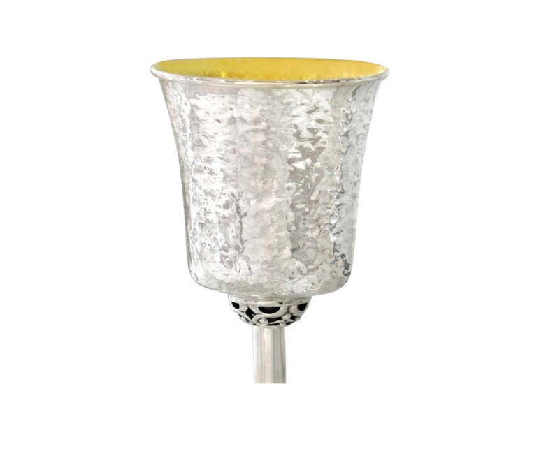 Yitzchak Hammered Sterling Silver Kiddush Cup