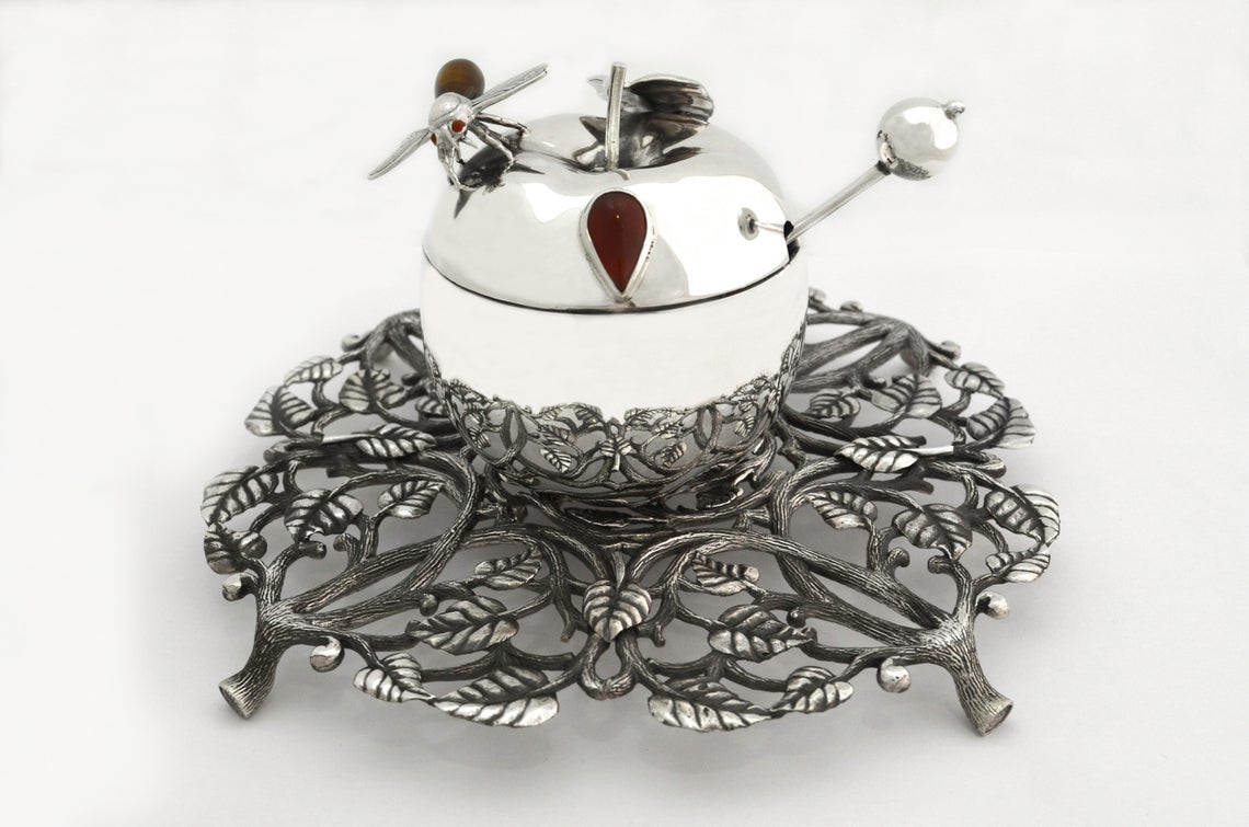 Sterling Silver Leaf Plate for Honey Dish