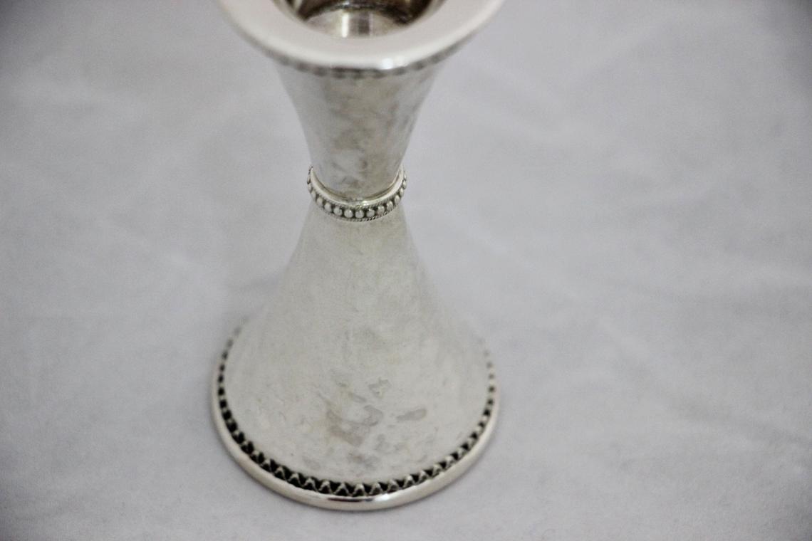 Silver Hammered Candle Holders