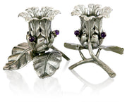 Sterling Silver Flower Candlesticks