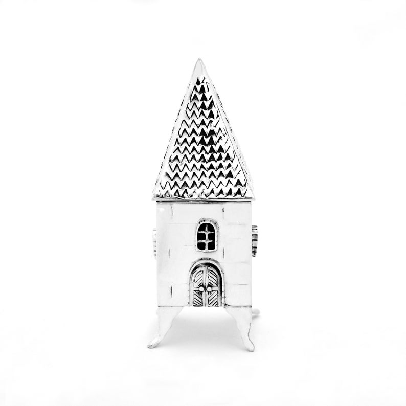 Sterling Silver House Tzedakah 'Charity' Box