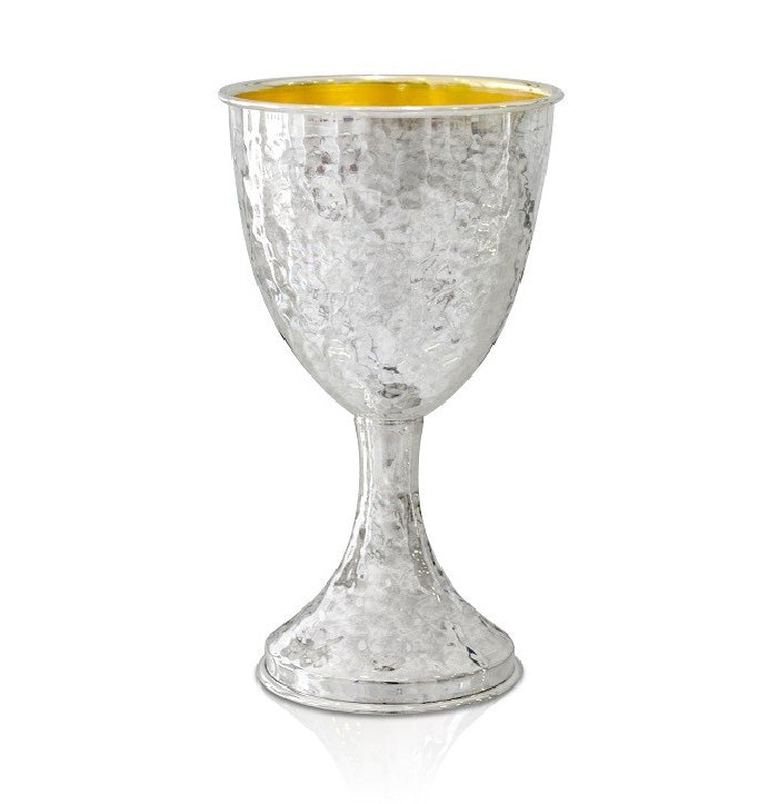 Levi Hammered Sterling Silver Kiddush Cup