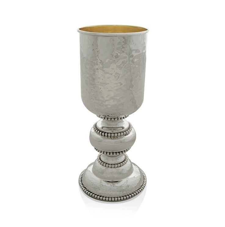Mendel Hammered Sterling Silver Kiddush Cup