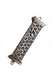 Sterling Silver Honeycomb Filigree Mezuzah Case