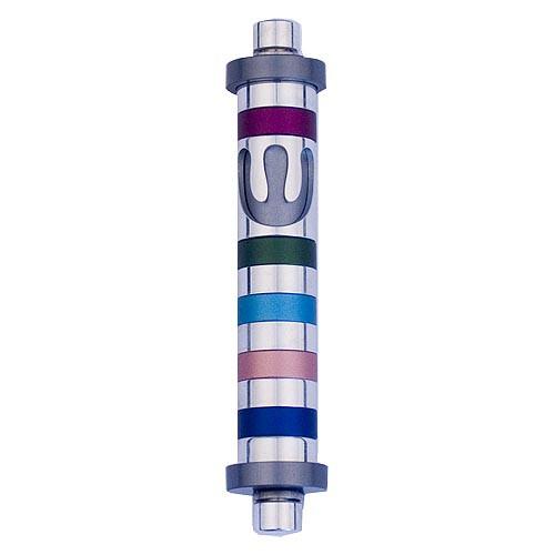 Aluminum Striped Mezuzah (Small)