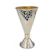 Natan Hammered Silver Enamel Kiddush Cup