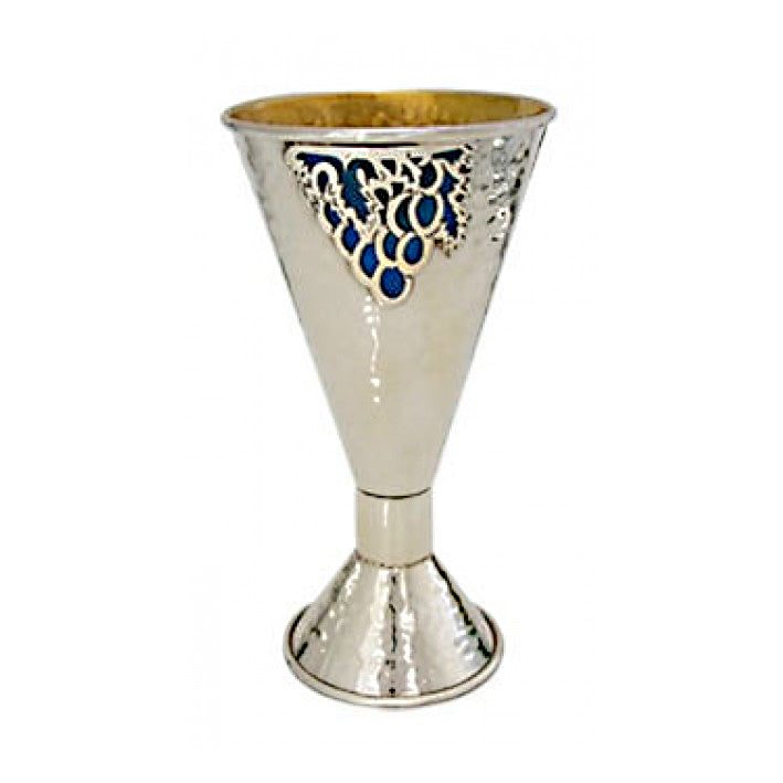 Natan Hammered Silver Enamel Kiddush Cup