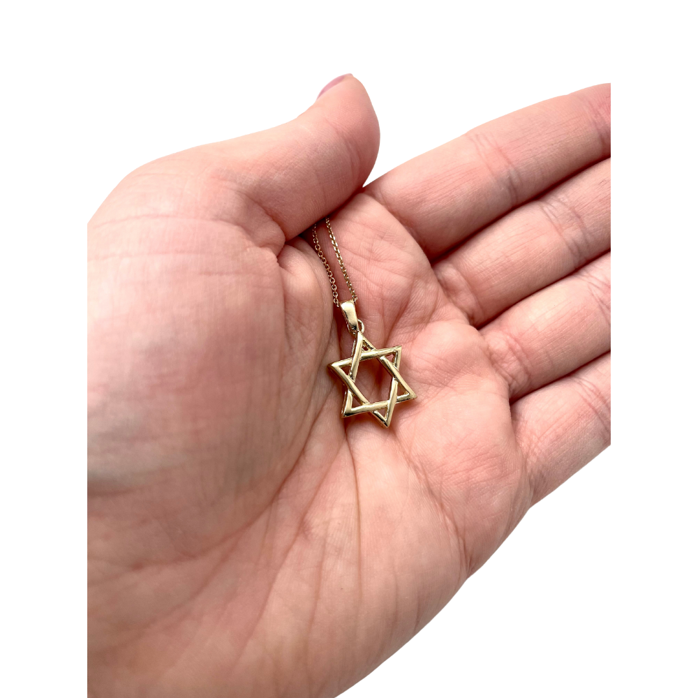 14k Yellow Gold Woven Star of David Pendant